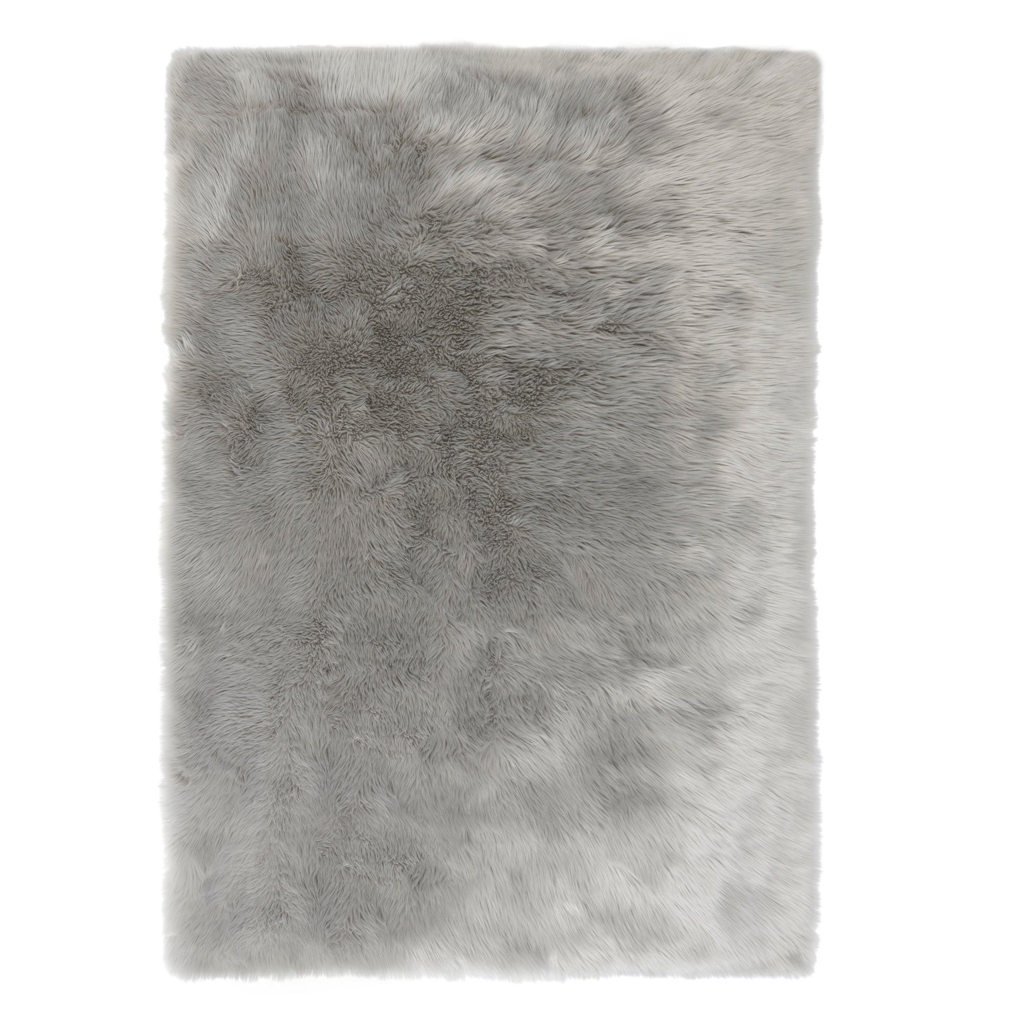 Faux Fur Grey Sheepskin Rug Grey