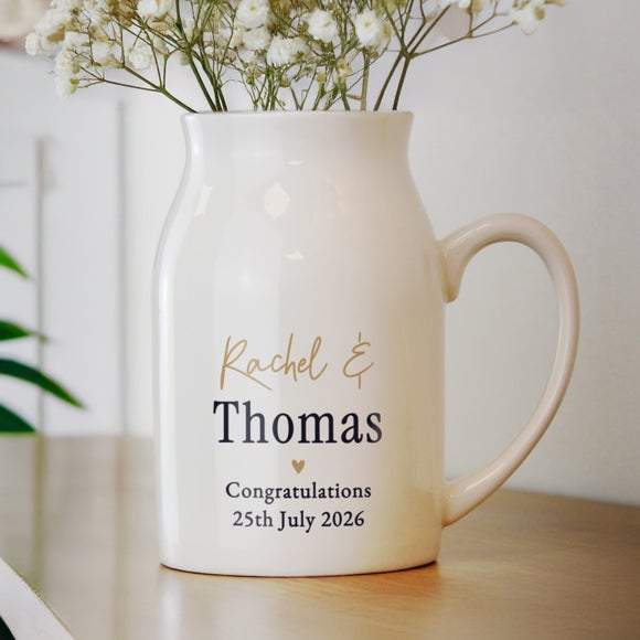 Personalised Mr and Mrs Jug Vase 3