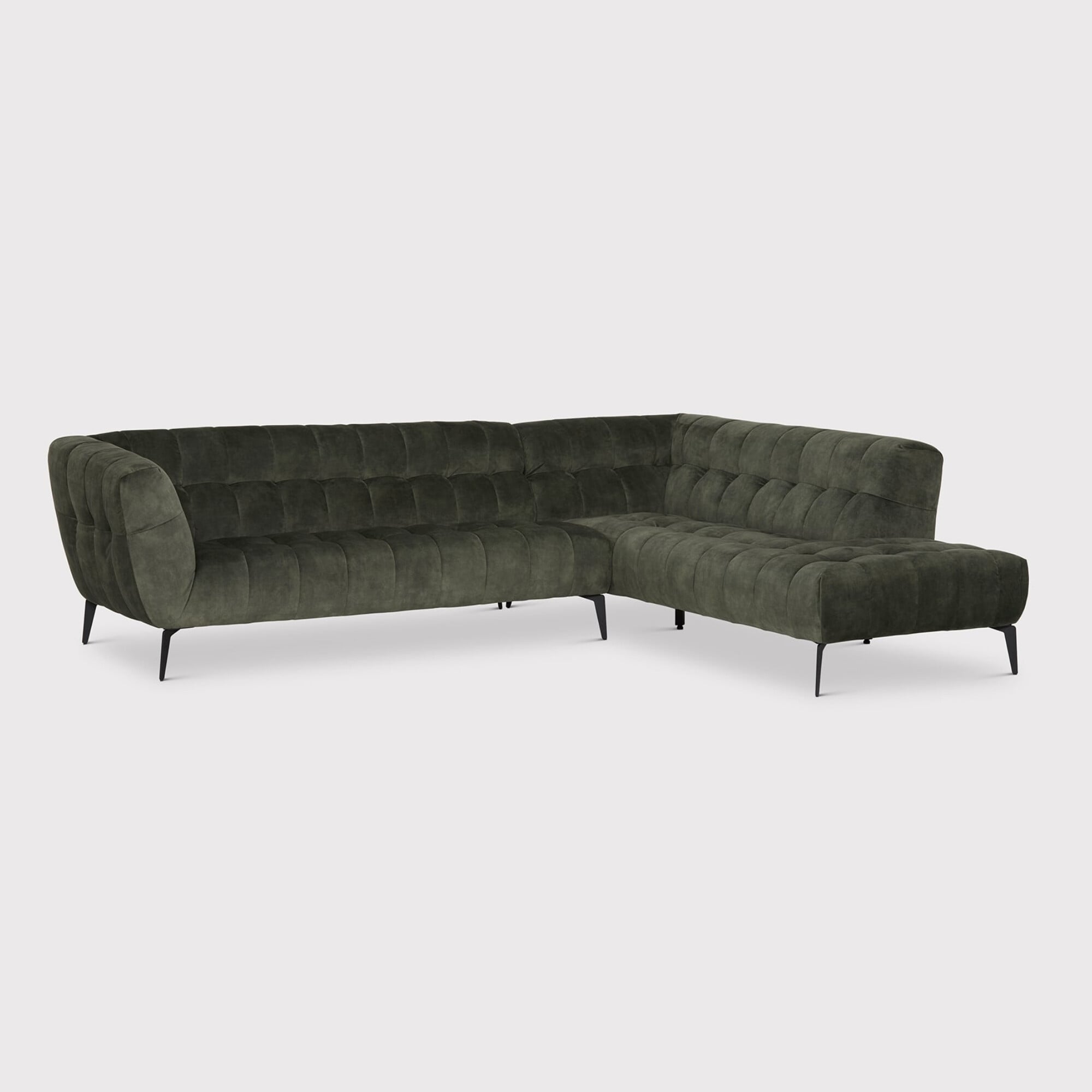 Azalea Corner Group Chaise Right Corner Sofa, Green Fabric | Barker & Stonehouse