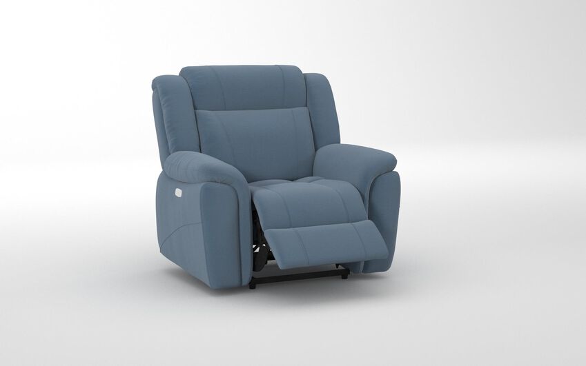 Blue Fabric Elland Power Recliner Chair