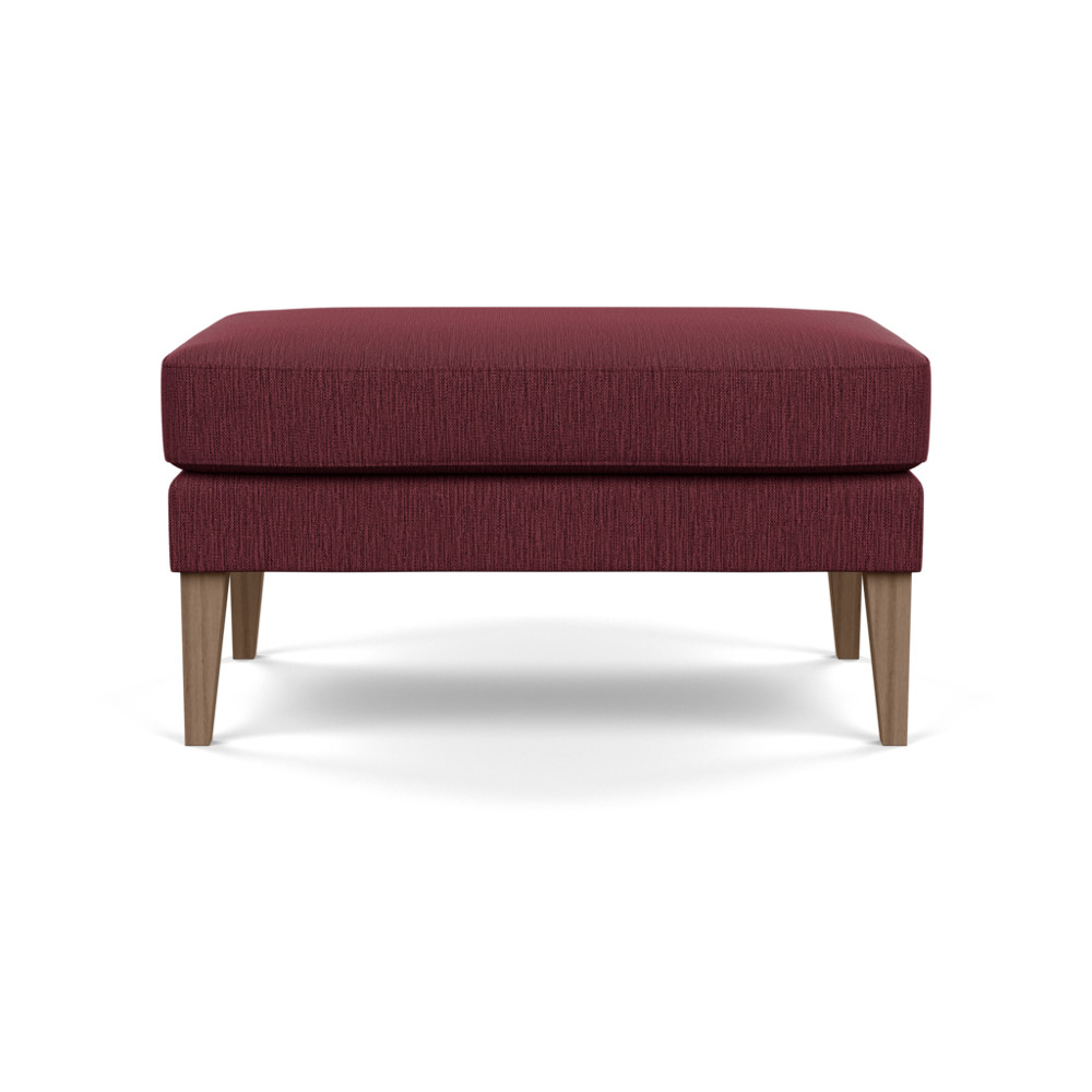 Heal's Richmond Ottoman Smart Linen Mix Maroon Tinted Ash Feet