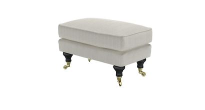 Bluebell Small Rectangular Footstool in Clay House Herringbone Weave - sofa.com