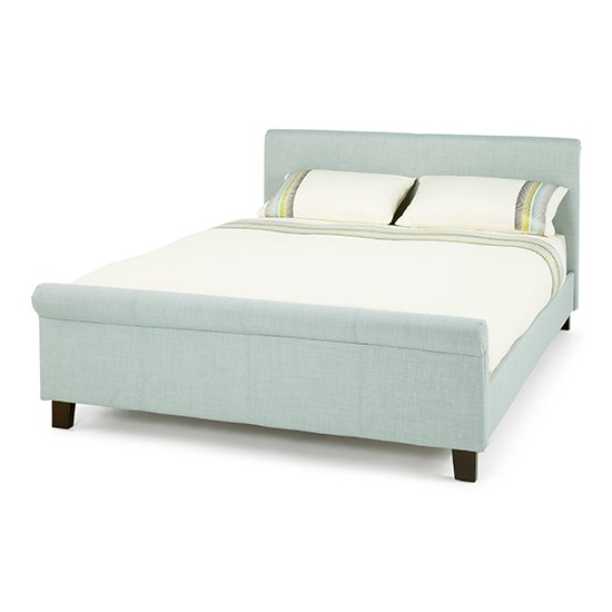Hazel Ice Fabric Upholstered Double Bed