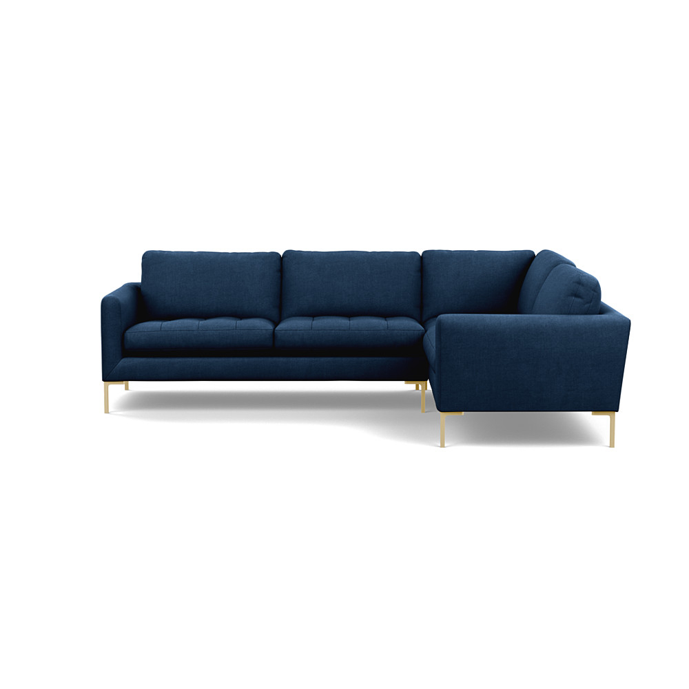 Heal's Eton Right Hand Facing Corner Sofa Capelo Linen-Cotton Inkspot Brass
