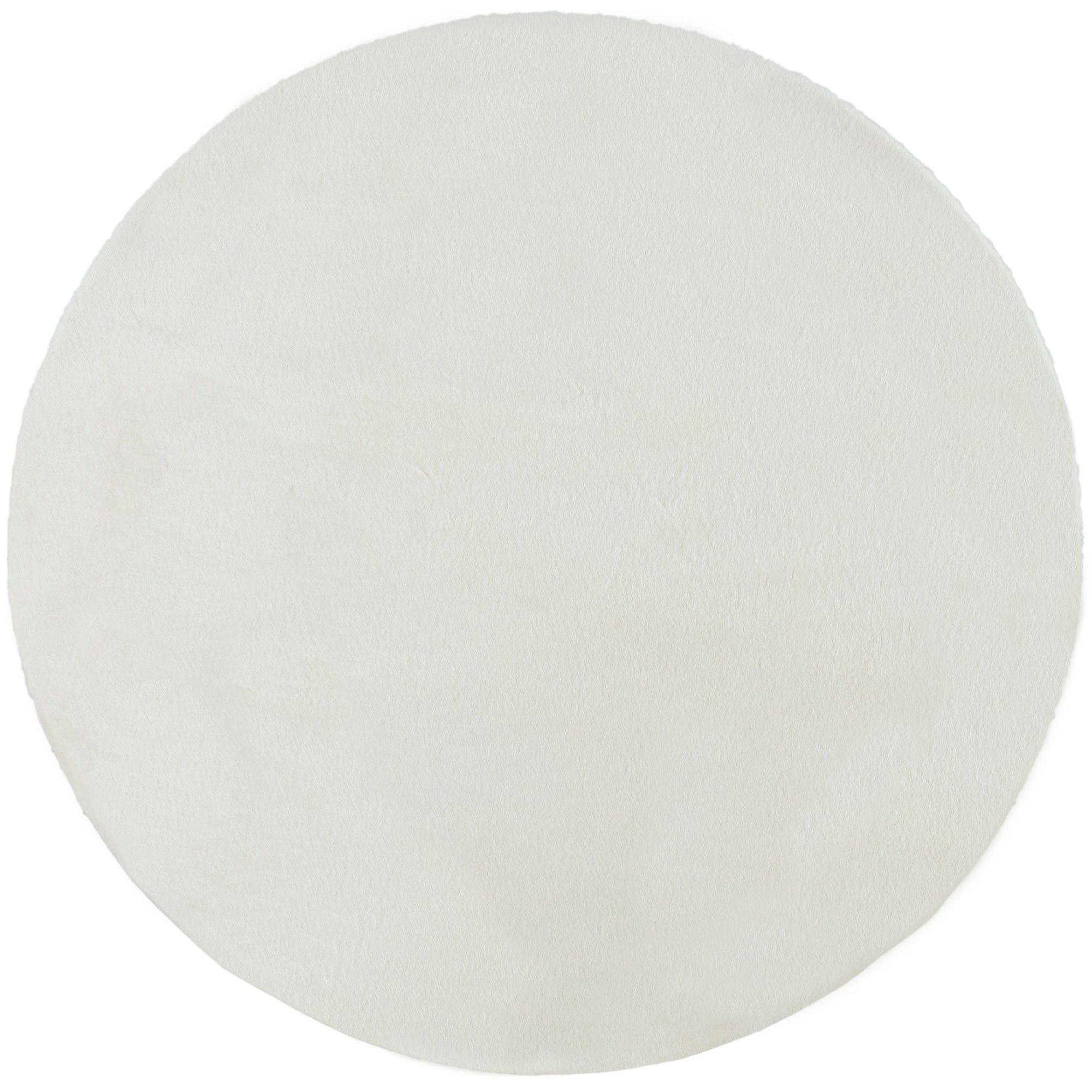 Faux Fur Supersoft Lush Circle Rug Cream