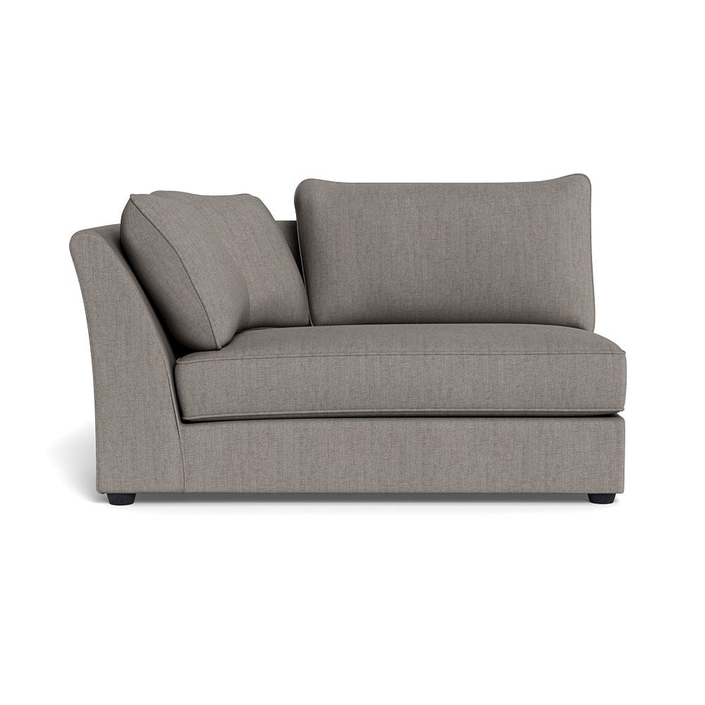 Heal's Tailor Large Curved Left Hand Facing Corner Unit Broad Weave Pebble Black Feet
