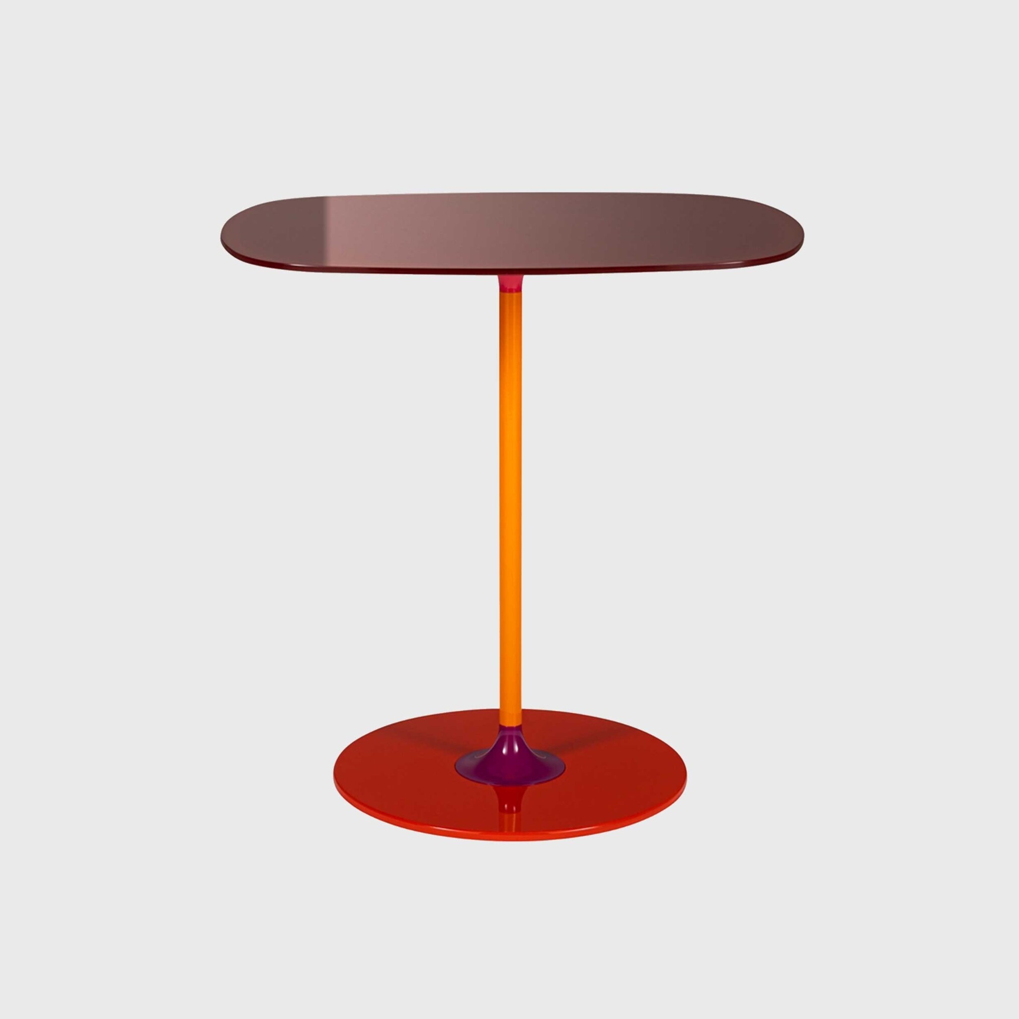 Kartell Thierry Side Table 33x50x50 Burgundy, Red Glass | Barker & Stonehouse