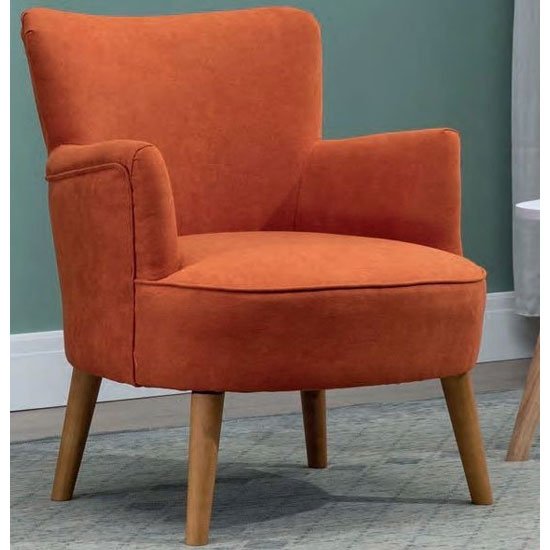 Keira Fabric Upholstered Armchair In Sunburst Orange