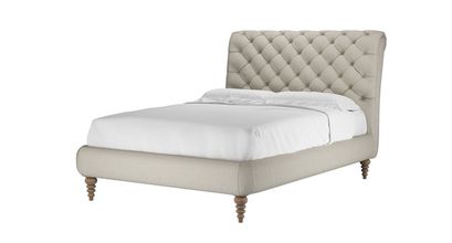 Knightsbridge (No Footboard) Double Bed in Canvas Pure Belgian Linen - sofa.com