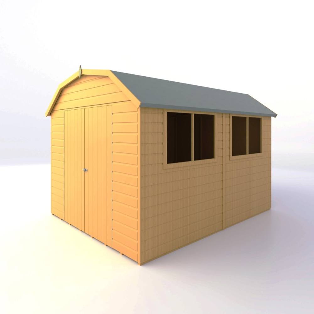 Shires Barn 10x8 DD Premium Sheds - L257.4 x W311.4 x H225.6 cm in Light Tan 2