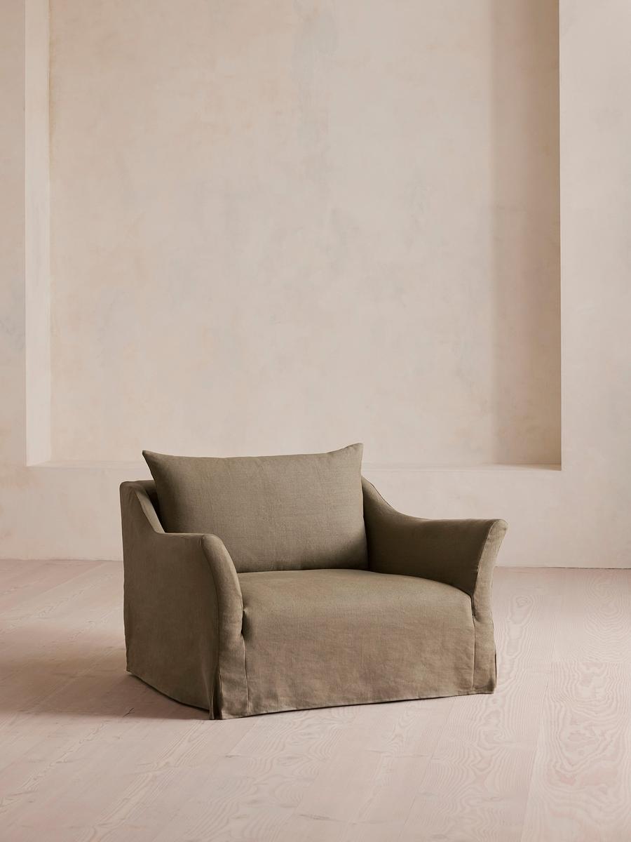 Roma Loveseat, Linen, Sage