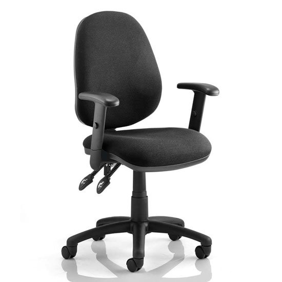 Luna II Office Chair In Black With Adjustable Arms