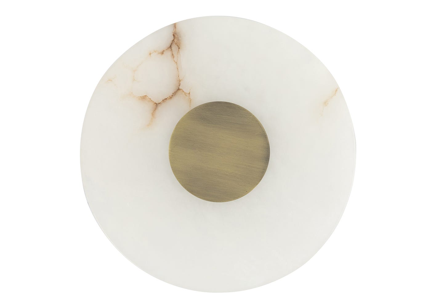 Heal's Ebro Alabaster LED Wall Light Brushed Gold IP44 Round