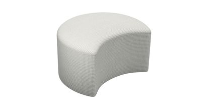 Luna Half Moon Footstool in Houndstooth Soft Sustainable Wool - sofa.com