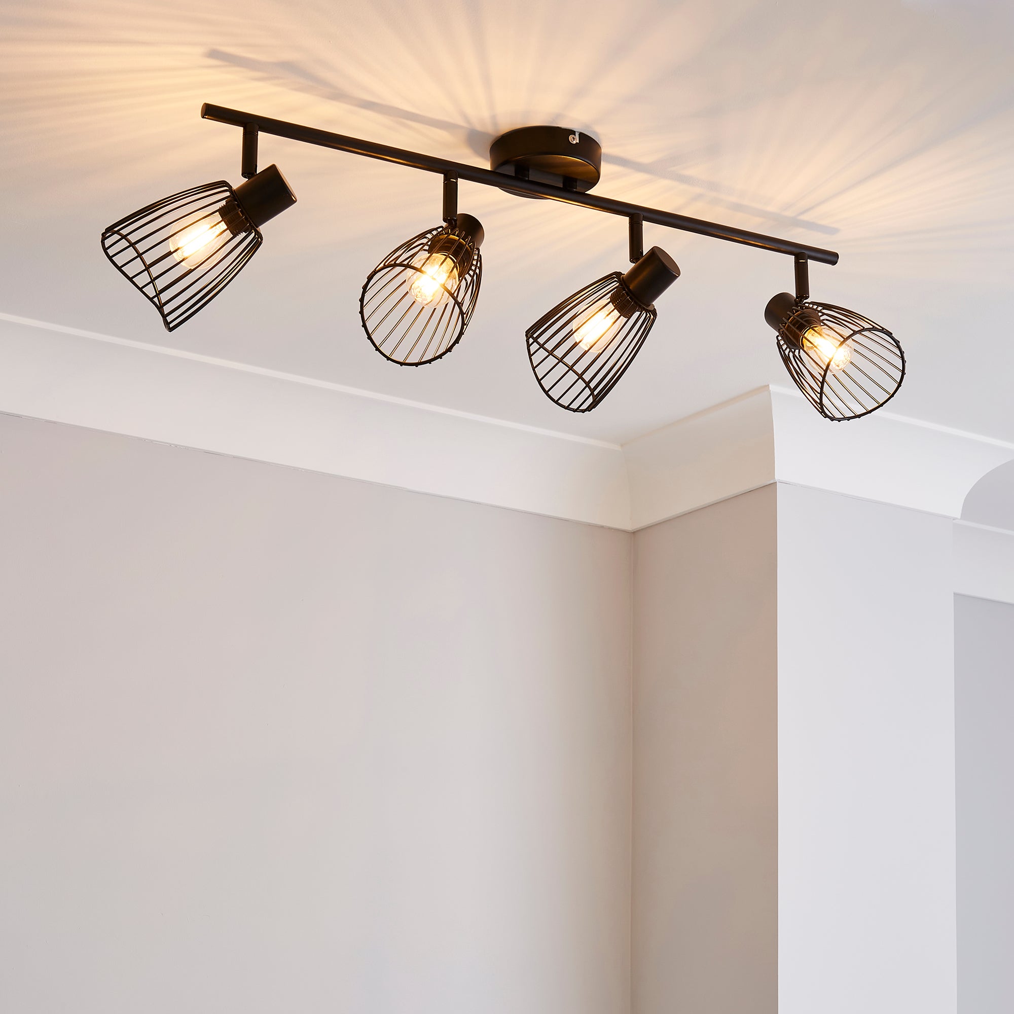 Elements Jaula 4 Light Spotlight Bar Black Matt Black