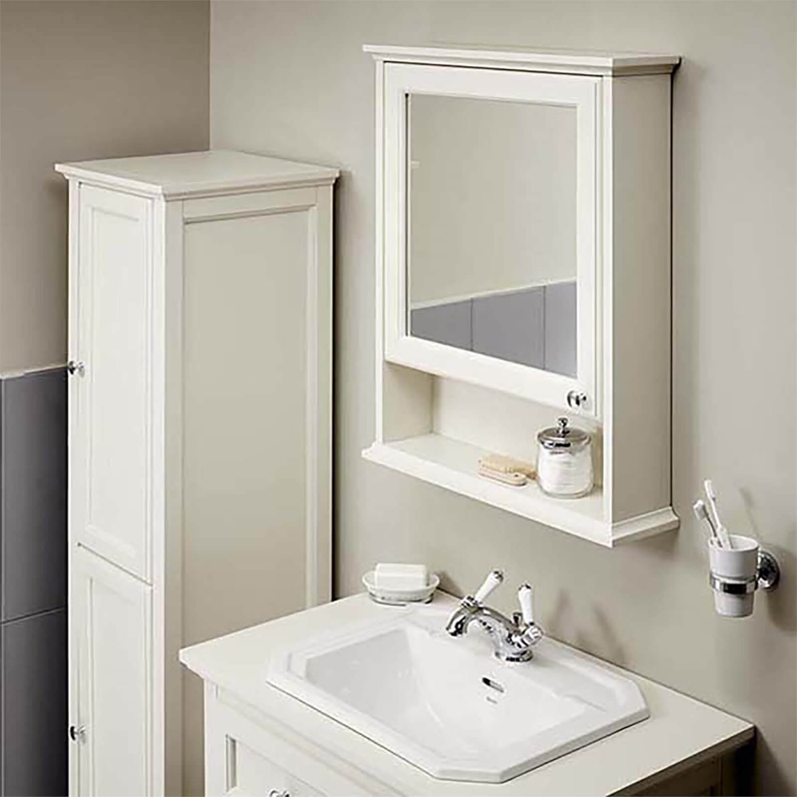 Bathstore Savoy Old English Mirror Wall Cabinet - White