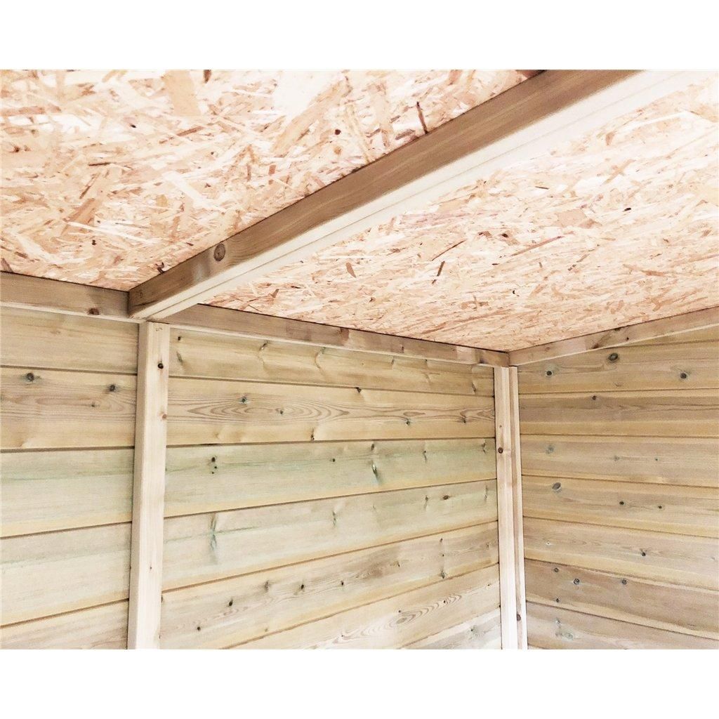 Marlborough 12 x 5 Pressure Treated High Eaves Reverse Apex Shed with Single Door in Natural 6