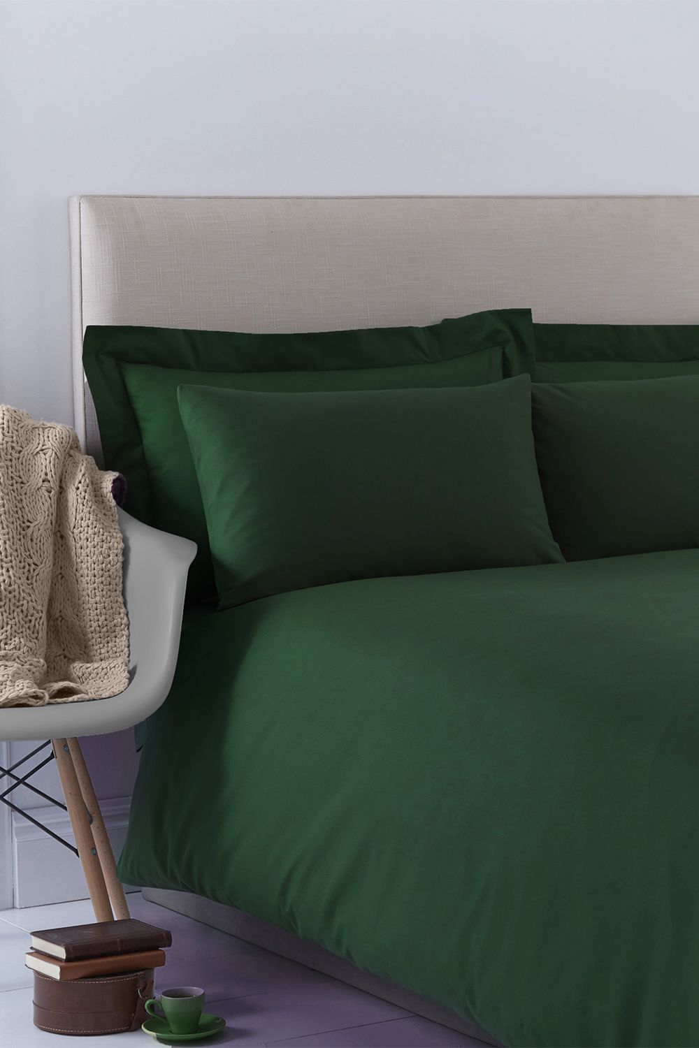 Martex Poetry Plain Dyed Duvet Cover Set in Bottle Green