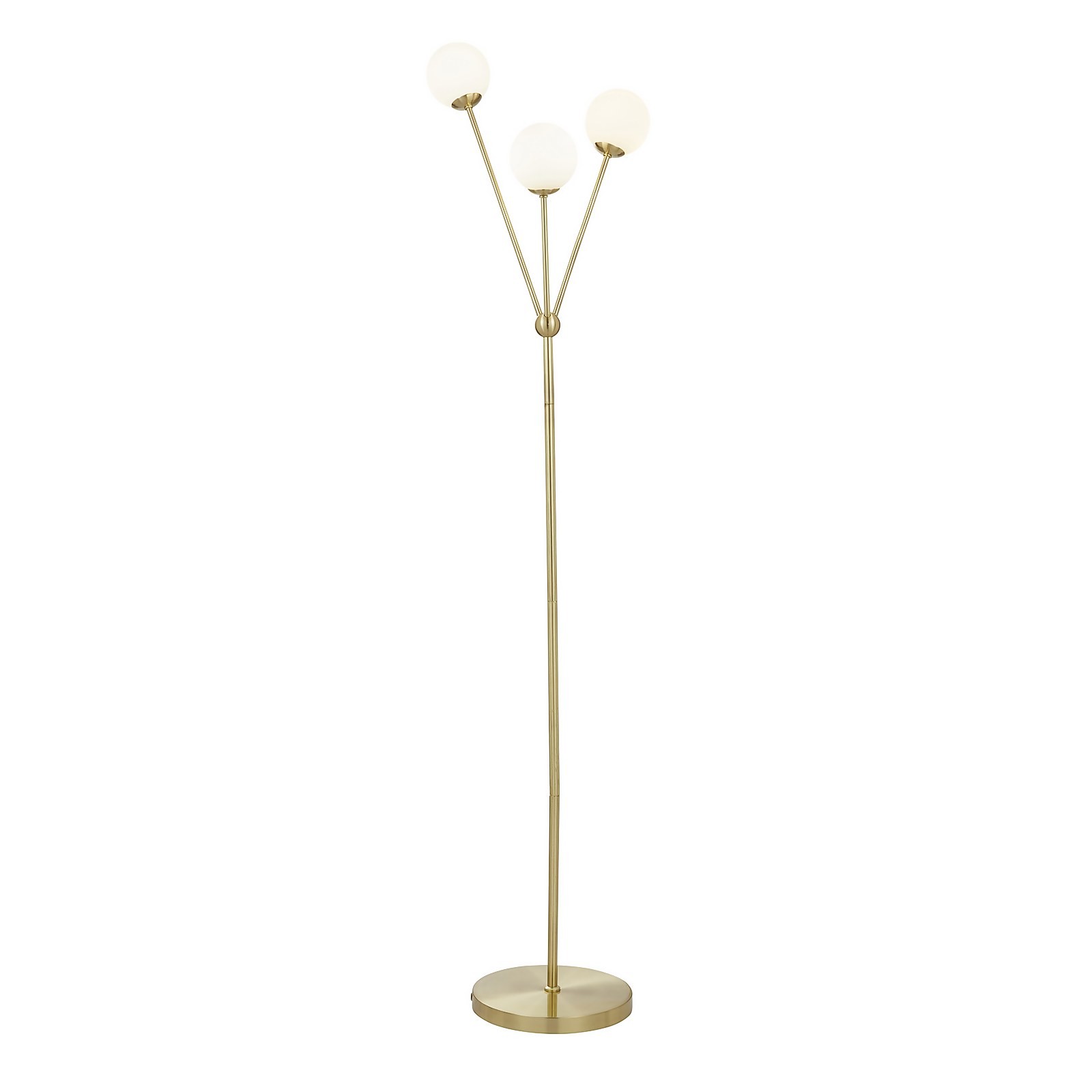 Orb 3 Light Floor Lamp - Brass & Opal