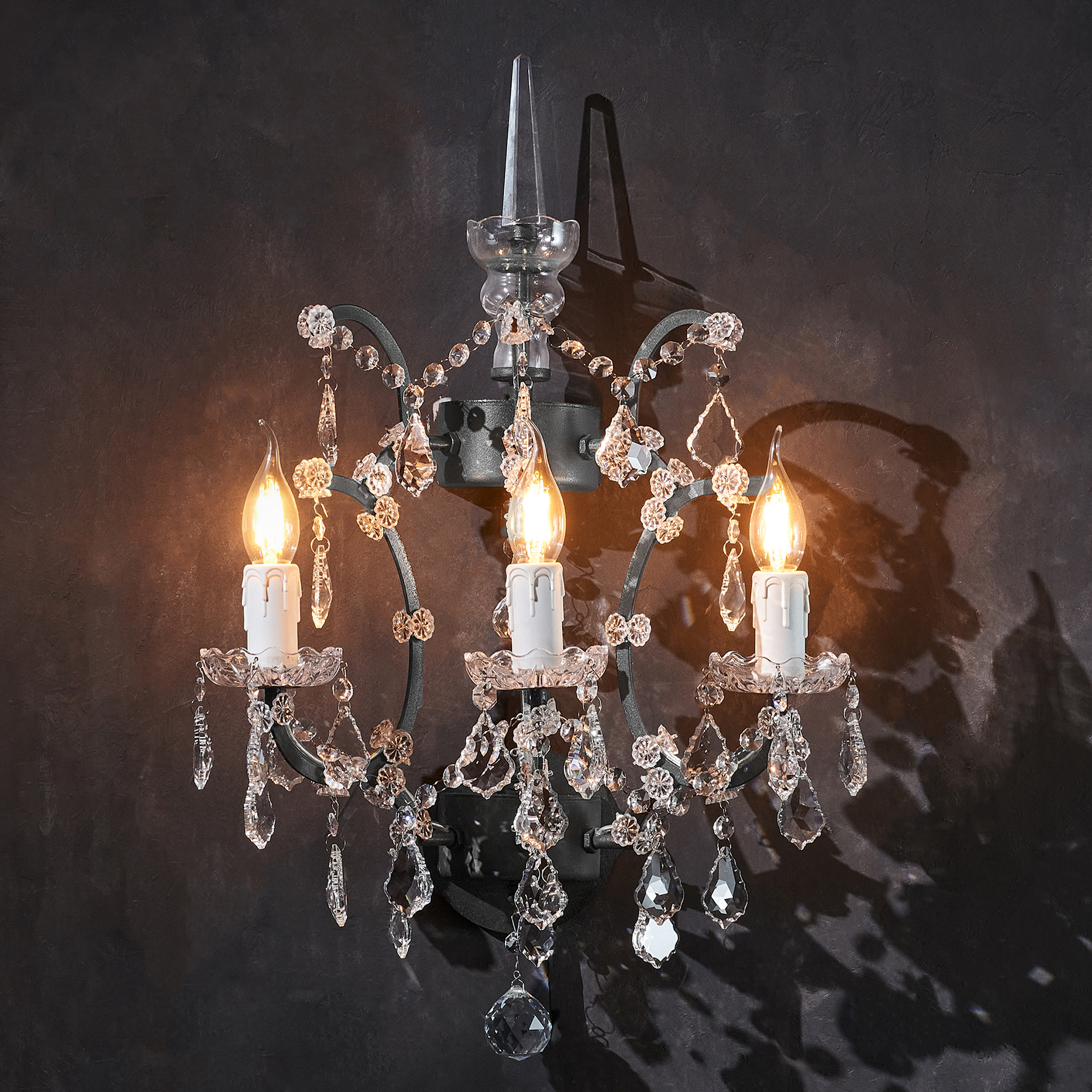 Timothy Oulton Crystal Sconce, Brown Metal | Barker & Stonehouse