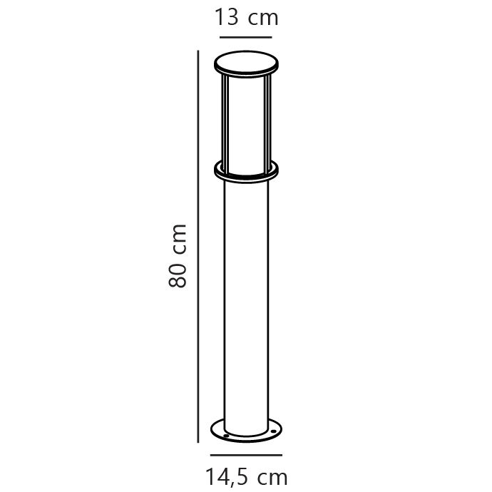 Nordlux Industrial Outdoor Garden Post Silver Galvanized steel E27 Coastal/Marine Safe, IP54 4
