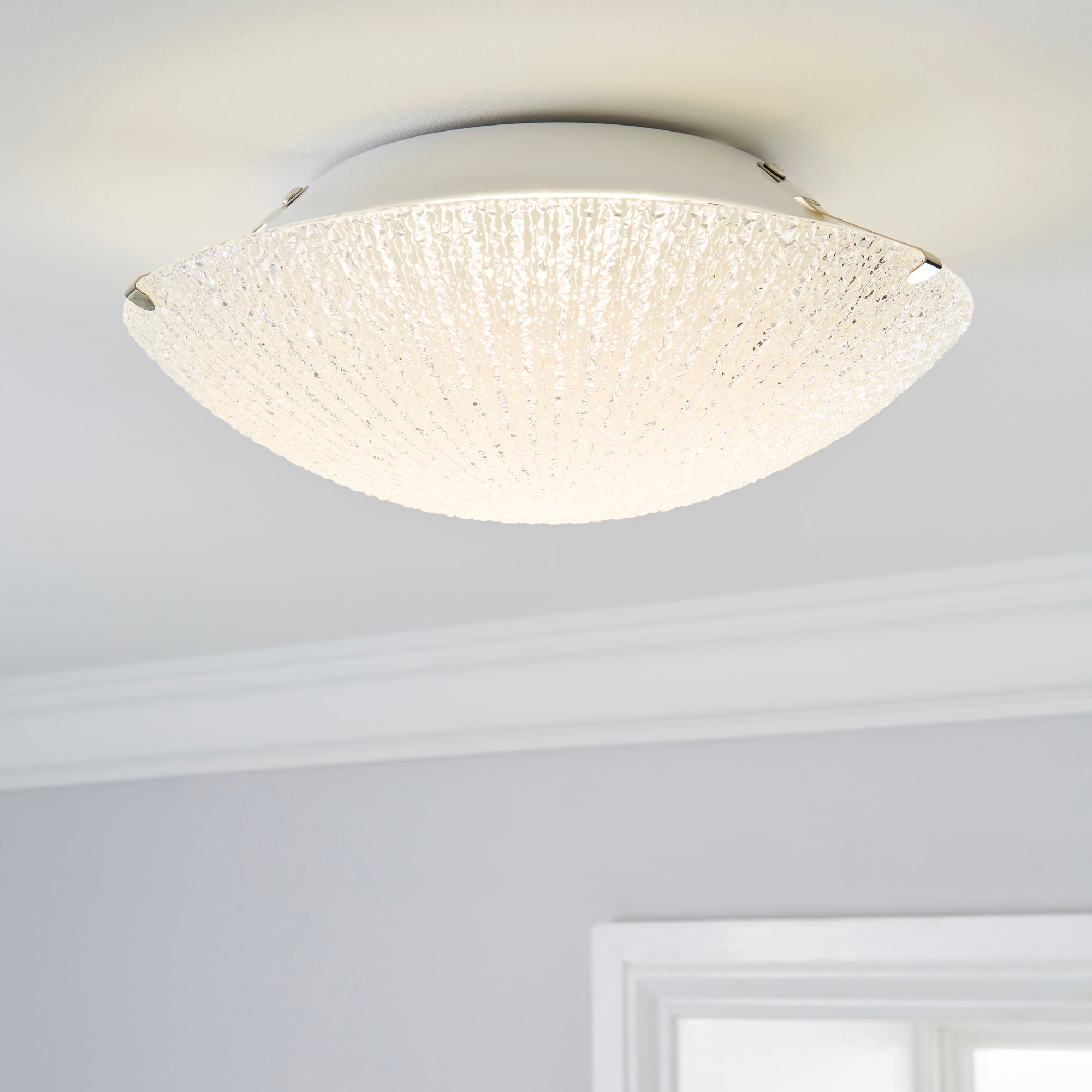 Rocco 1 Light LED Glass Flush Ceiling Fitting Clear