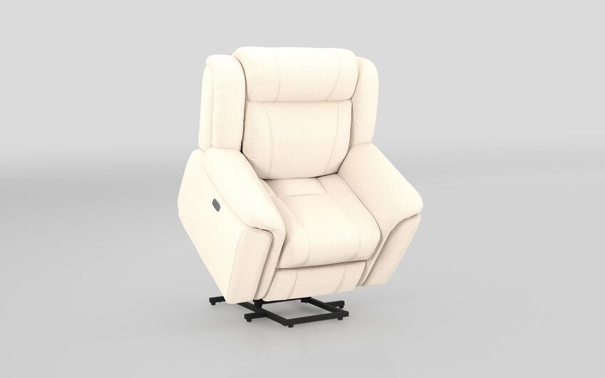 White Fabric Elland Lift & Rise Chair VAT Exempt