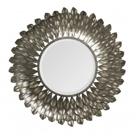 Tribes Wall Bedroom Mirror In Antique Grey Frame