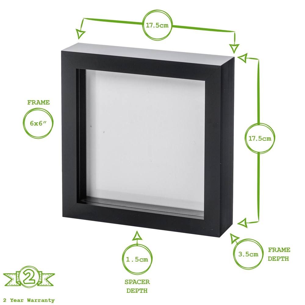 Nicola Spring 3D Box Photo Frames - 6" x 6" - Pack of 5 in Grey 4