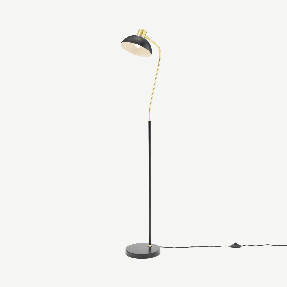 Cheston Floor Lamp, Black & Brushed Brass
