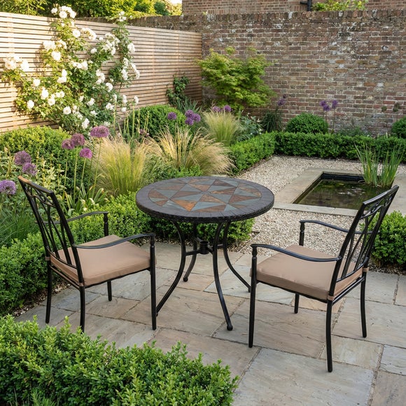 Tampa 76cm Bistro Table Set with 2 Austin Chairs
