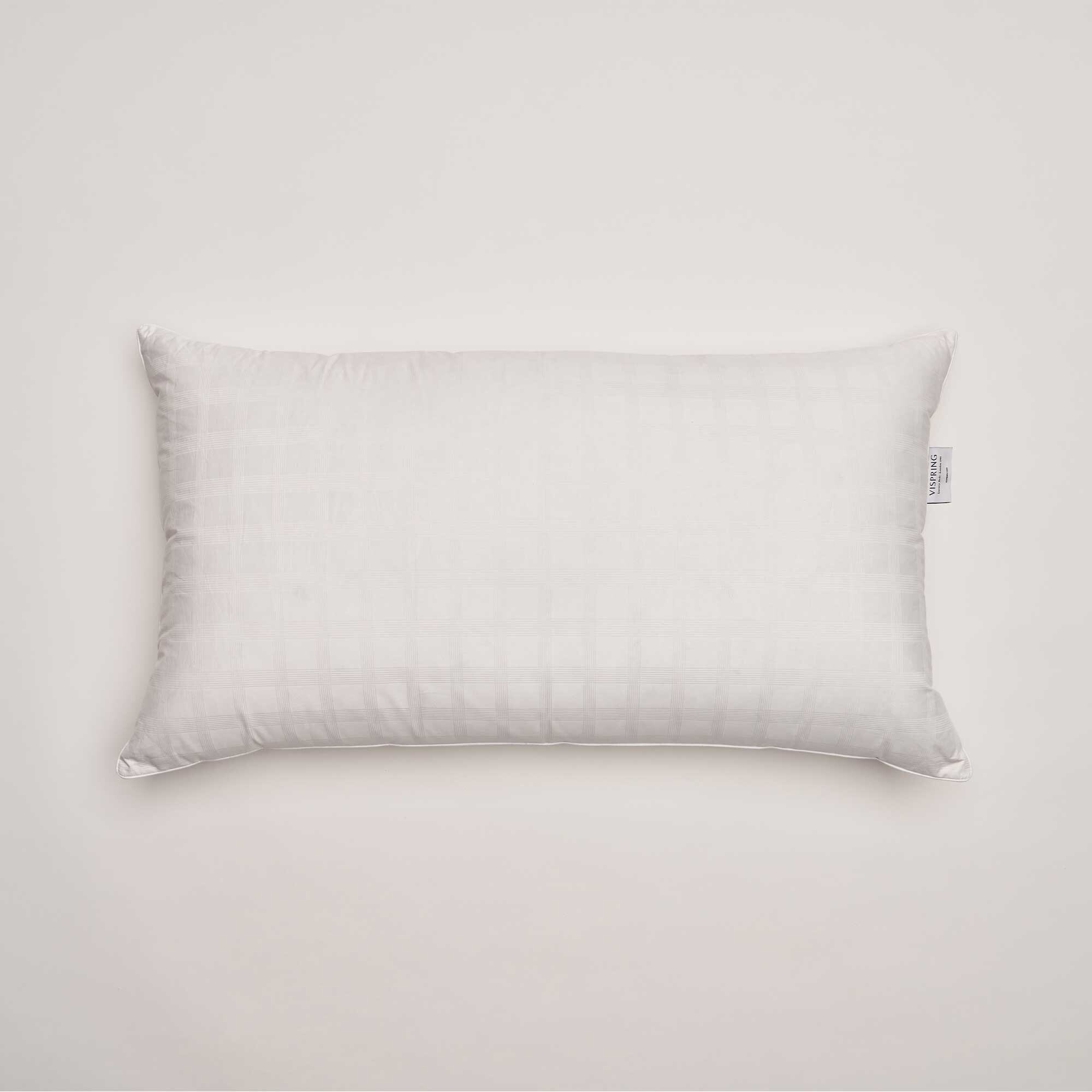Vispring English Duck Down Pillow 90x50, White Fabric | Barker & Stonehouse