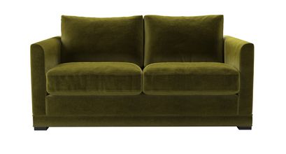 Aissa 2 Seat Sofa Bed in Olive Cotton Matt Velvet - sofa.com