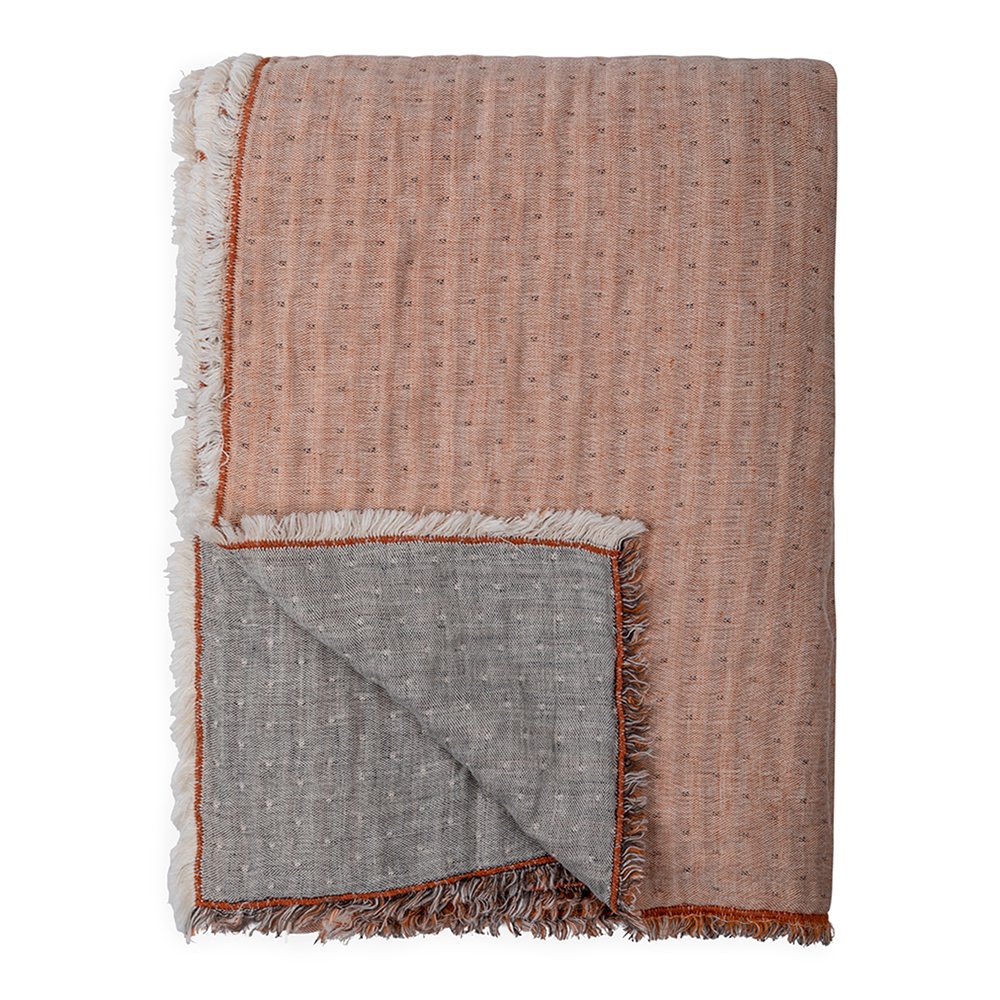 Heal's Linen Mix Throw Double-Faced Peach