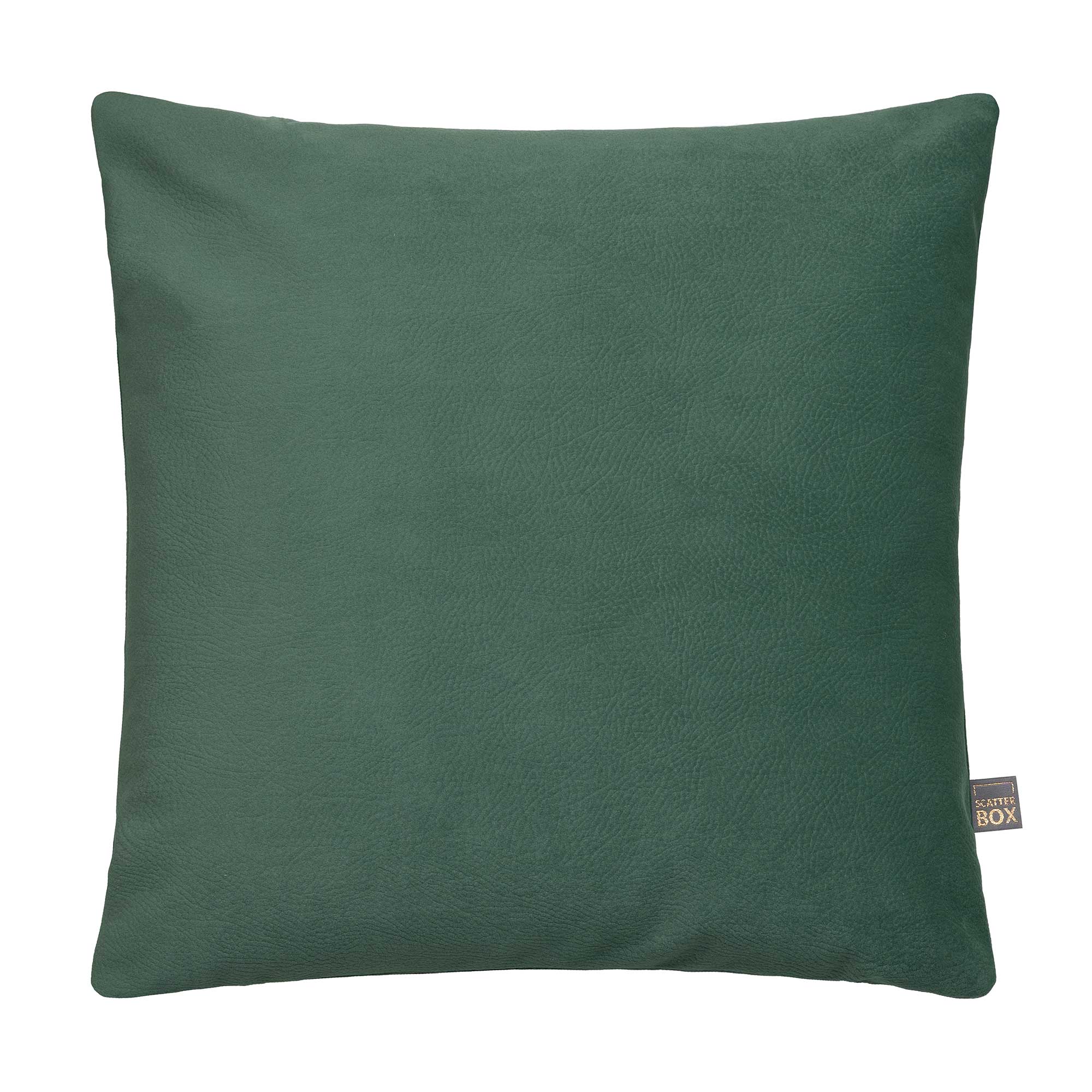 Green Faux Suede Cushion, Square Polyester | Barker & Stonehouse