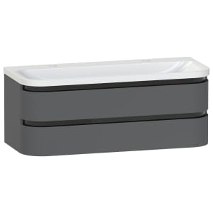 Duarti by Calypso Berrington Polished Anthracite Vanity with Whitley Basin - 1200mm