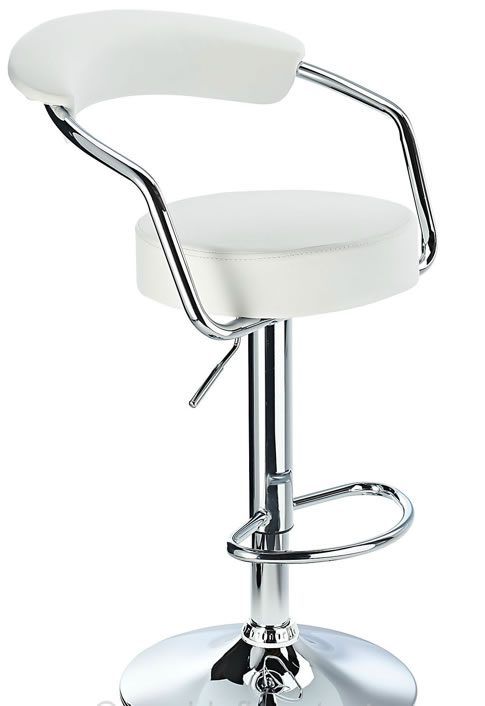 netfurniture Lazio Adjustable Bar Stool White