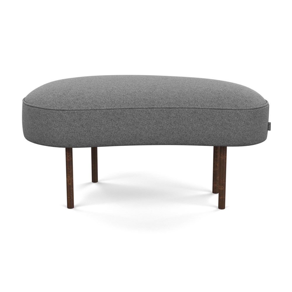 Heal's Isola Small Ottoman St Moritz Wool Light Grey Bronze Feet