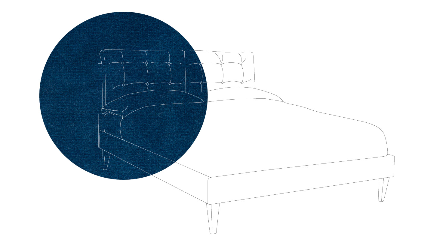 Heal's Mistral Bed King Velvet Petrol Black Feet
