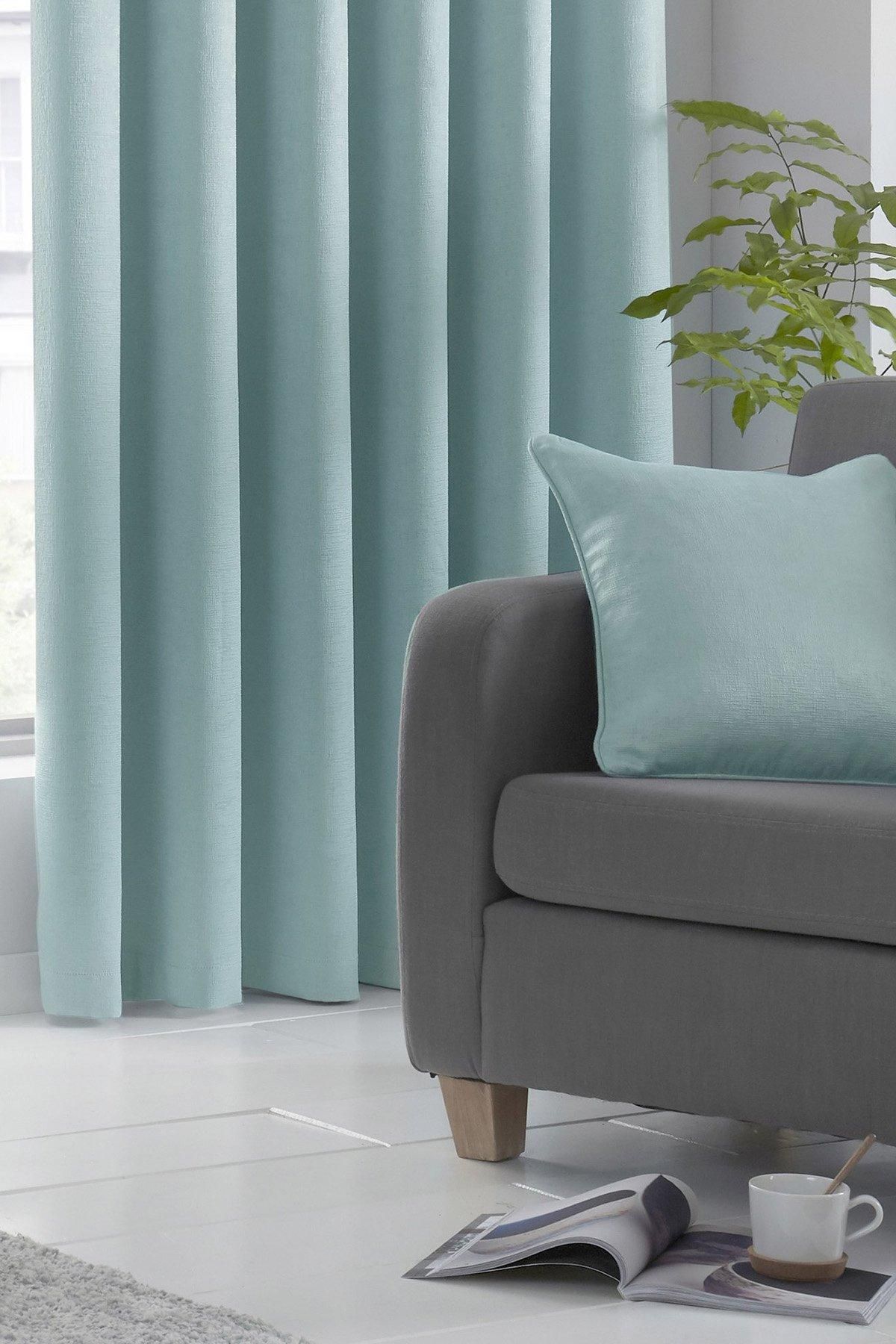 Fusion 'Strata' Luxe Velvet Filled Cushion in Duck Egg Blue 3