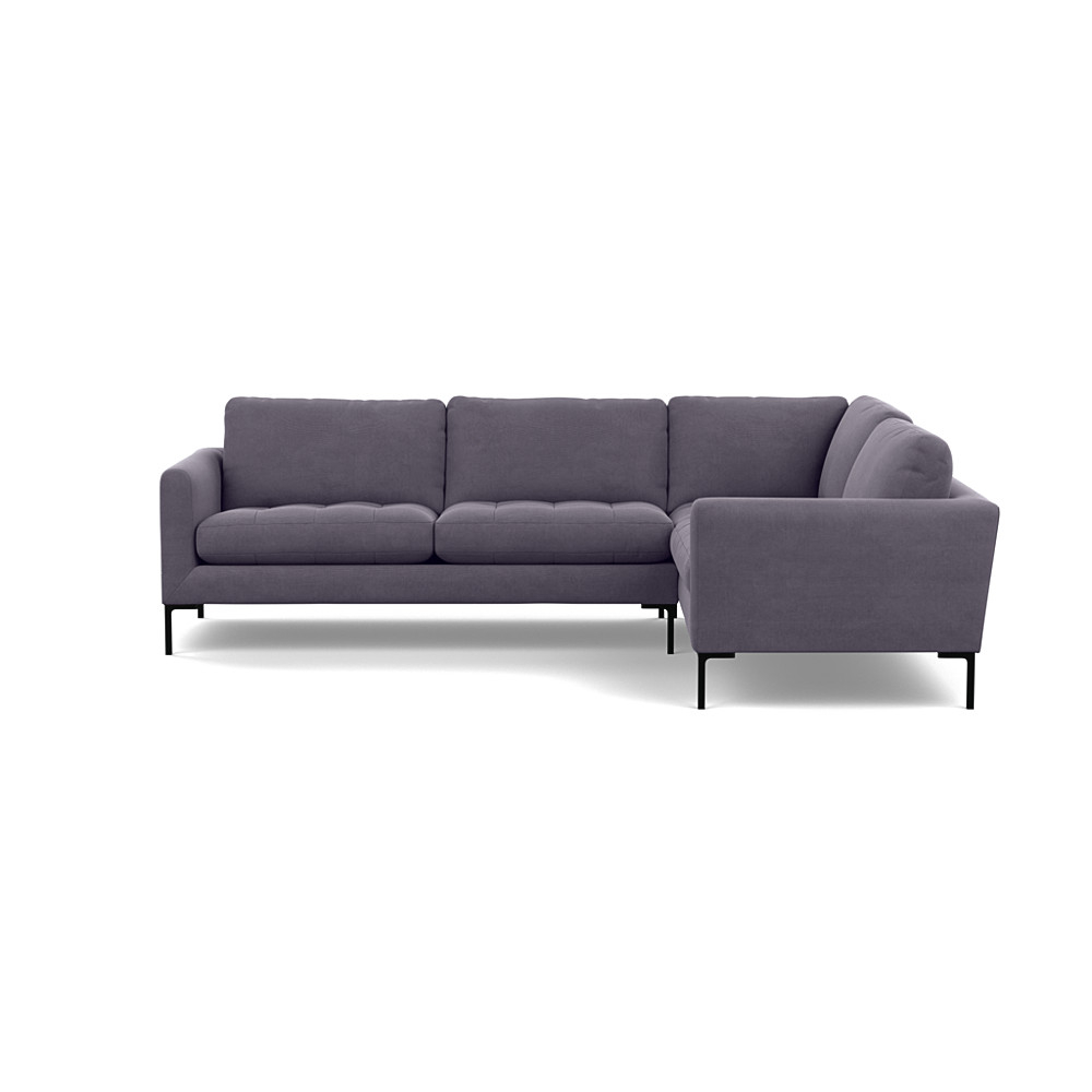 Heal's Eton Right Hand Facing Corner Sofa Linen Shadow Black Feet