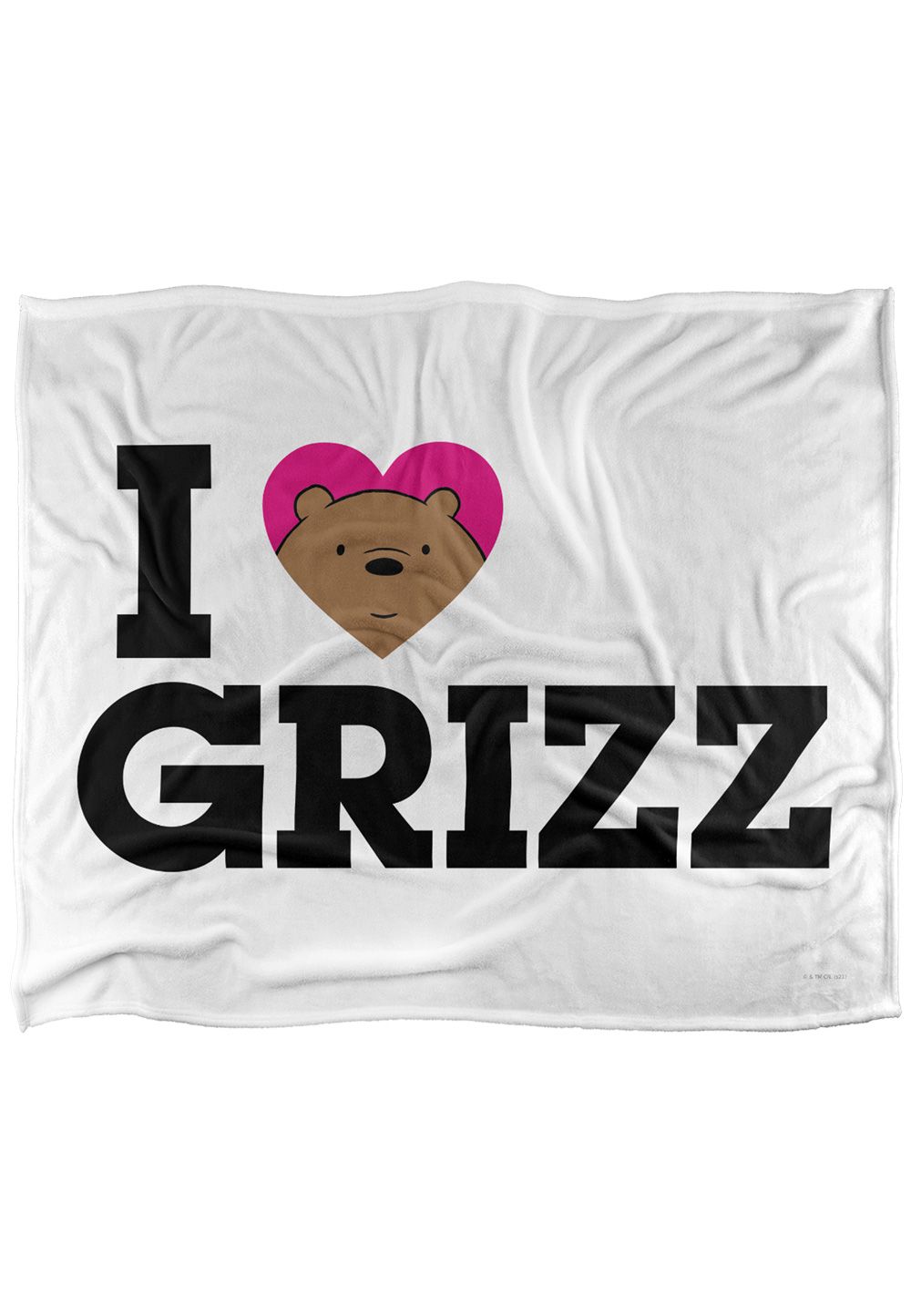 Cartoon Network We Bare Bears Heart Grizz Silky Touch Super Soft Throw Blanket 152 X 127 cm in White