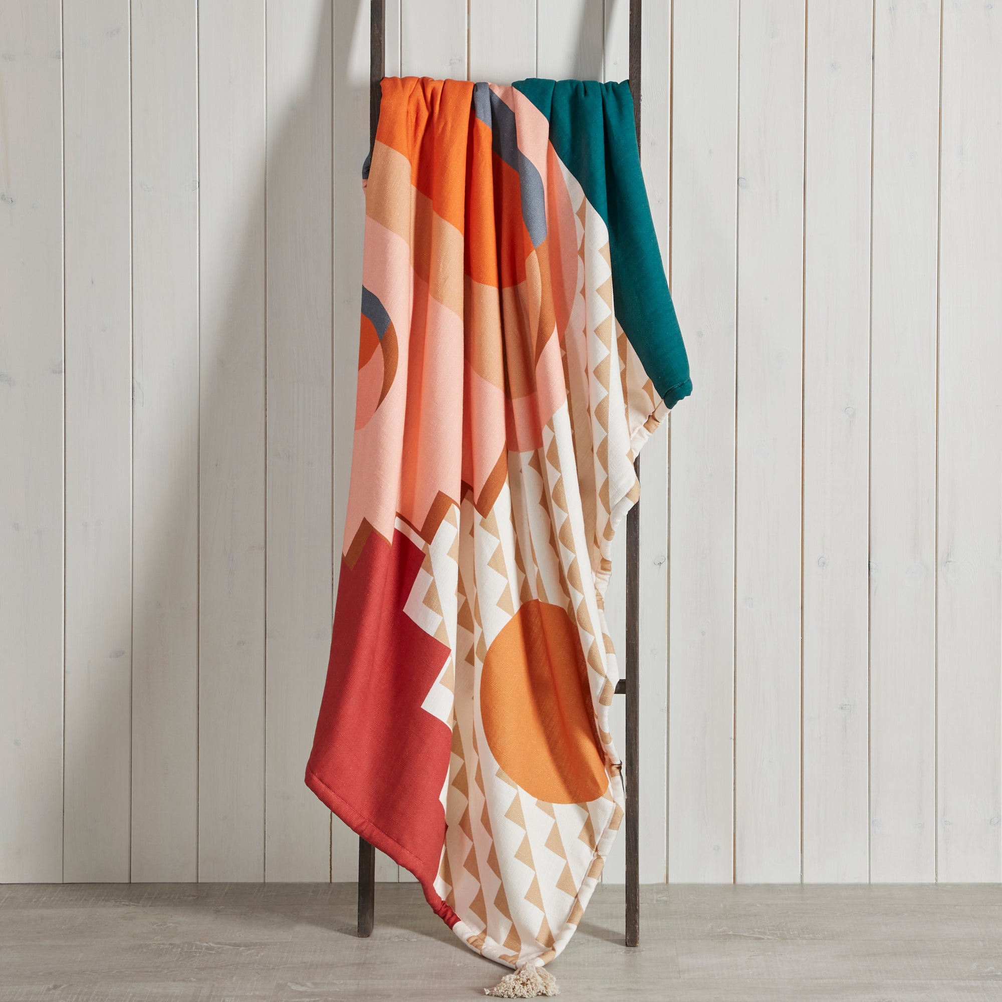 City Scene Sherpa Reversible Polycotton Throw MultiColoured