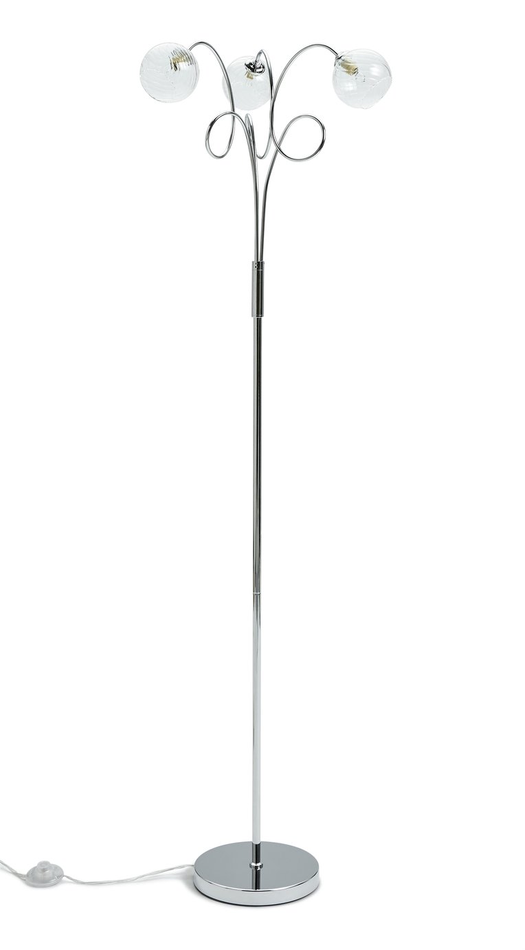Habitat Glam 3 Light Floor Lamp - Chrome