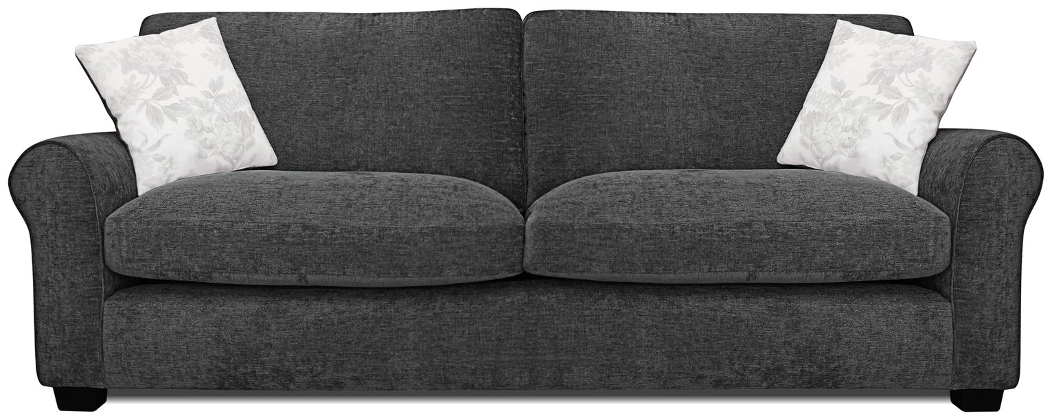 Argos Home Tammy 4 Seater Fabric Sofa - Charcoal
