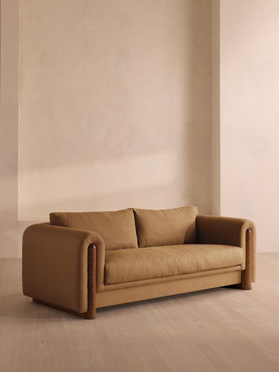 Farrell Three Seater Sofa, Linen, Ochre