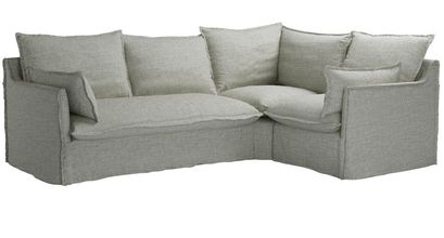 Isaac Asym: LHF 2 Seat Sofa Bed w RHF Single in Grey Marl Highland Tweed