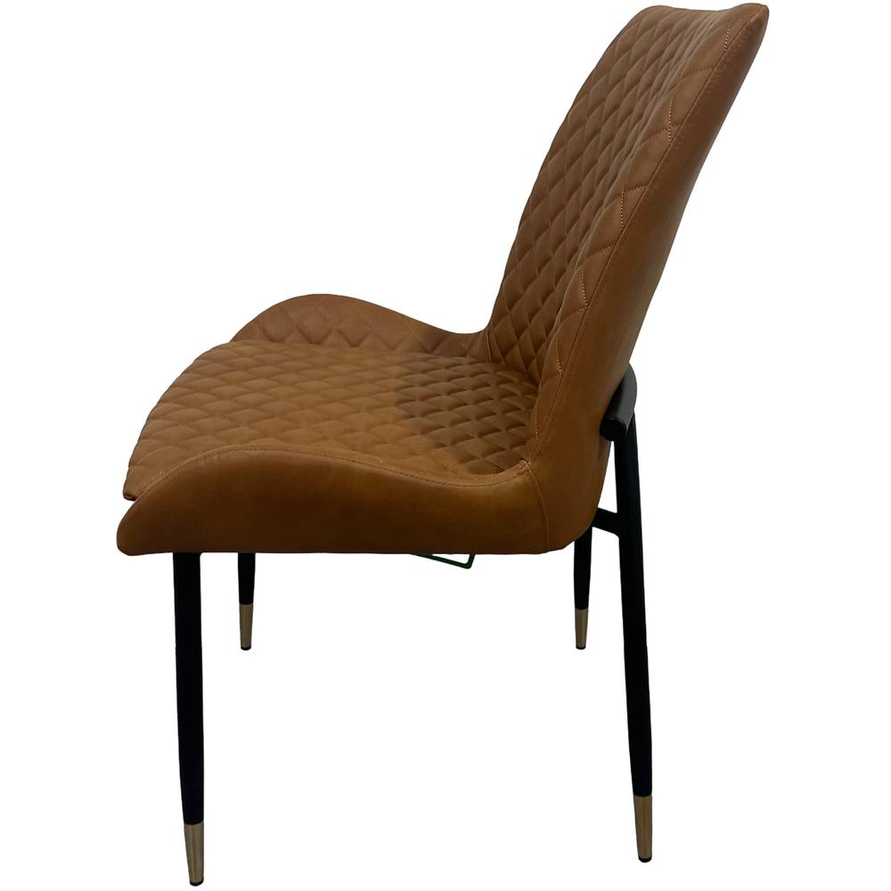 IH Design Leather Steel Legs Dining Chairs (Set of 2) - Tan 5