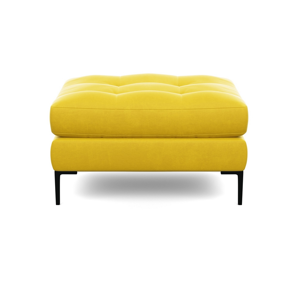 Heal's Eton Footstool Varese Velvet Alchemilla Black Feet