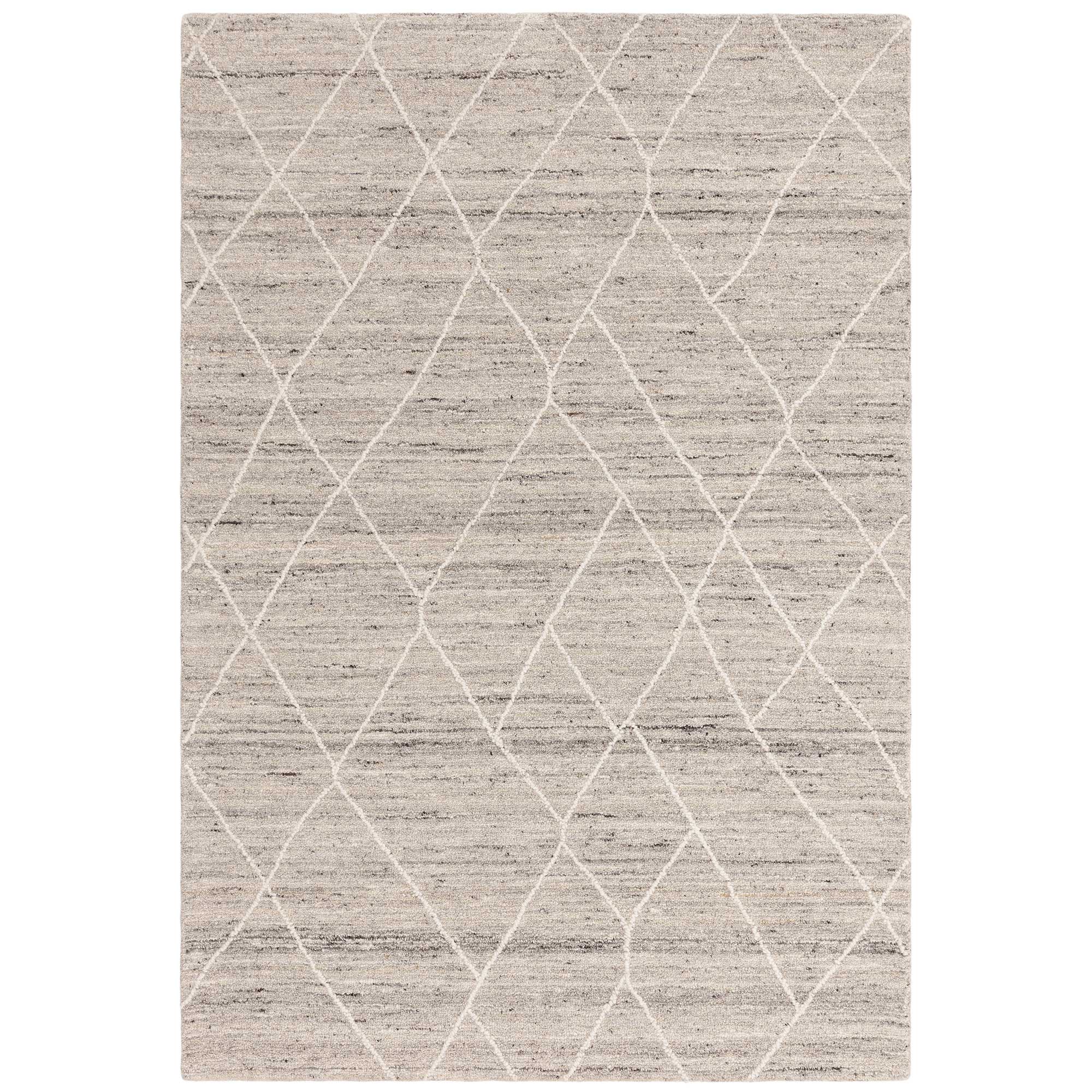 Elin 120X170cm Rug Stone, Square, Neutral Wool | Barker & Stonehouse
